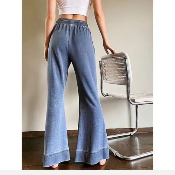 Free People Cozy Cool Girl Lounge Pants, Dark Sapphire Blue, BNWT - Picture 3 of 9